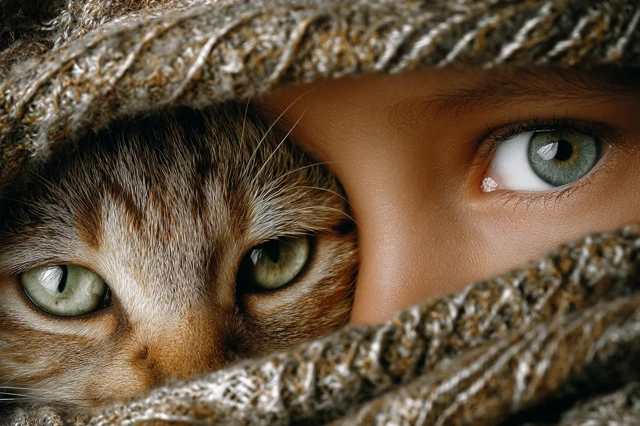 Redhead Girl with Cat Photography