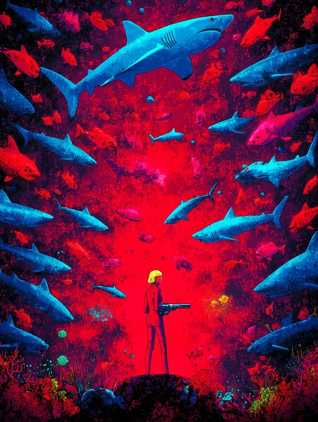 Shark in Barbarella A SciFi Movie Production