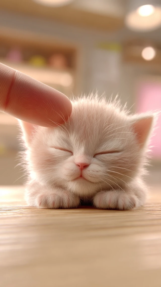 Tiny Kitten Portrait: Peaceful Moment