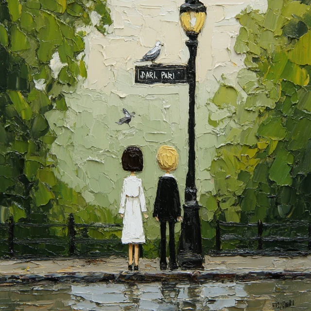 Central Park Wedding Oil Painting