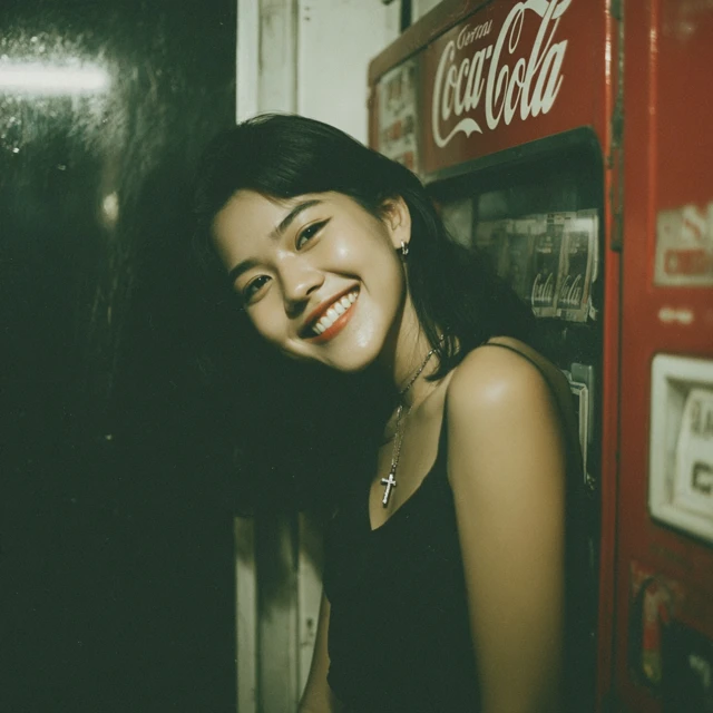 Asian Woman Vintage Photo Coca Cola Aesthetic