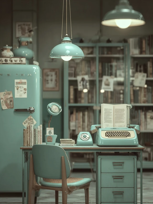 Retro Detective Office Scene Book Mockup