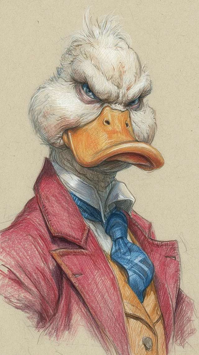 Angry Duck Portrait in JeanBaptiste Monge Style