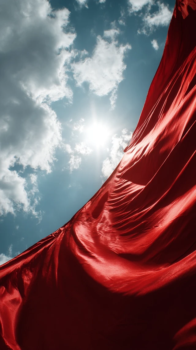 USSR Flag and Blue Sky with Dramatic Lighting