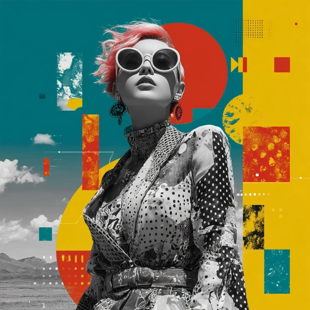 Modern Art Extravagant Woman With Sunglasses