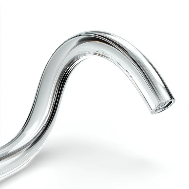 Curved Glass Line Volumetric Flowing Shape Isolated