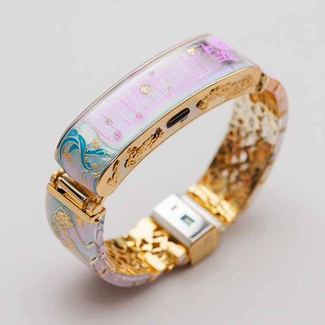 Cyberpunk Smart Bracelet with LED and Porcelain