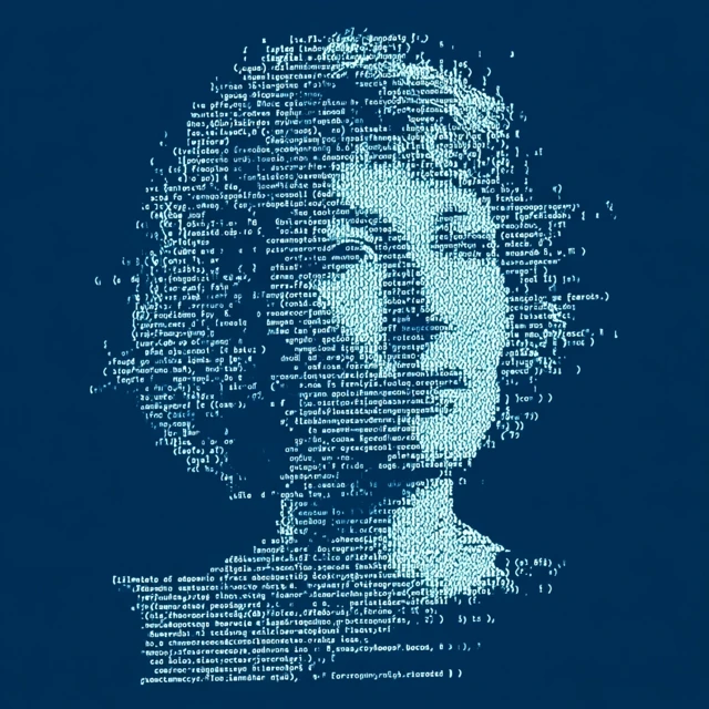 Code Woman Face: Digital Art