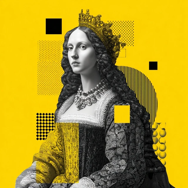 Queen in Ornate Dress Art