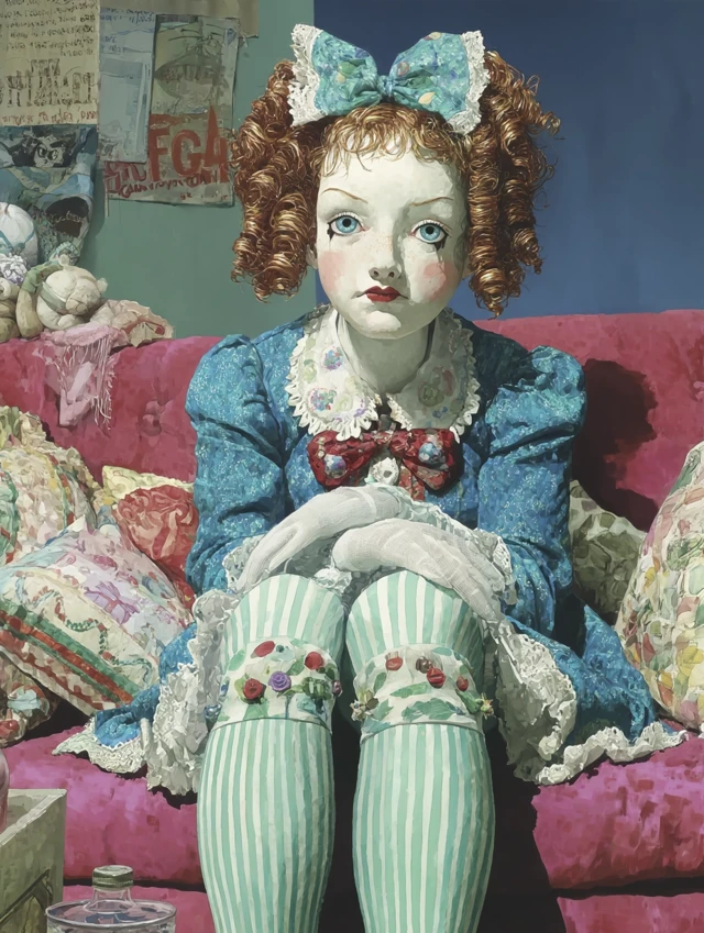 Fancy Nancy Portrait Doll Painting Illustration