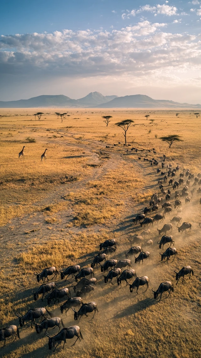 African Savanna at Golden Hour Epic Wildlife Scene