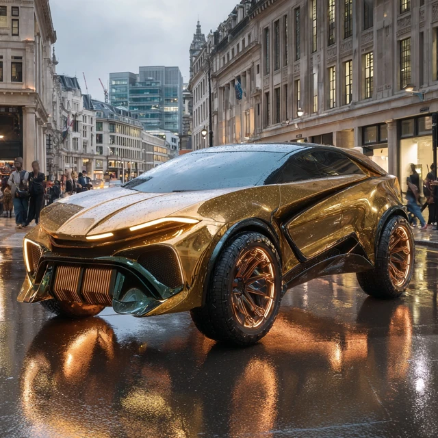 Futuristic Luxury SUV Concept in London SciFi Rendering