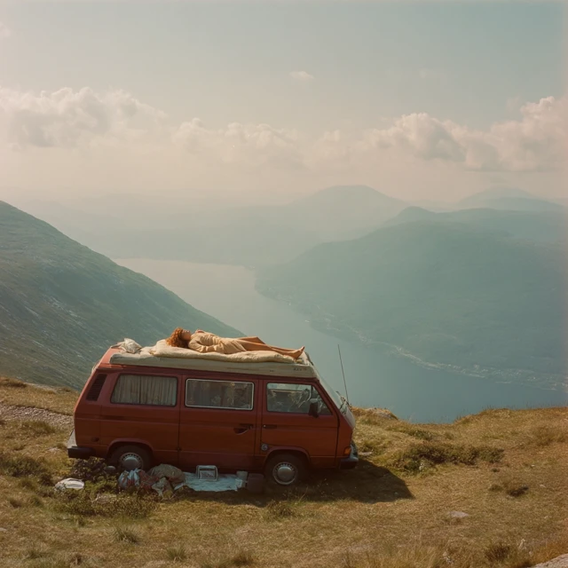 Van Life Girl on Mountain Top Adventure