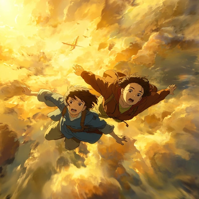 Anime Wingsuit Flight Boy and Girl Adventure