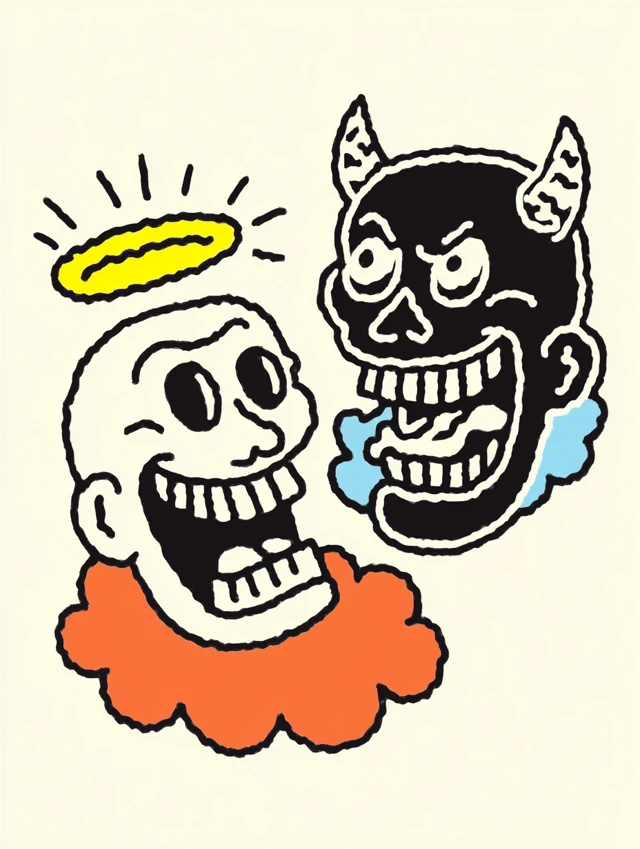 Angel and Devil Cartoon Clip Art