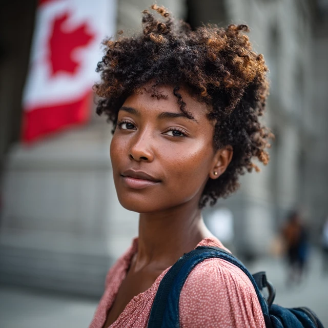 Beautiful Young African Woman on University Campus