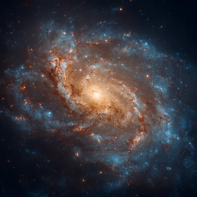 Breathtaking Spiral Galaxy Cosmic Dust and Stars