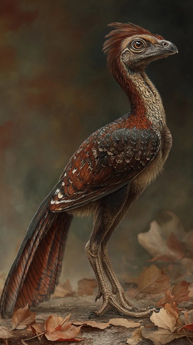 Anchiornis Illustration Ancient Bird in Forest