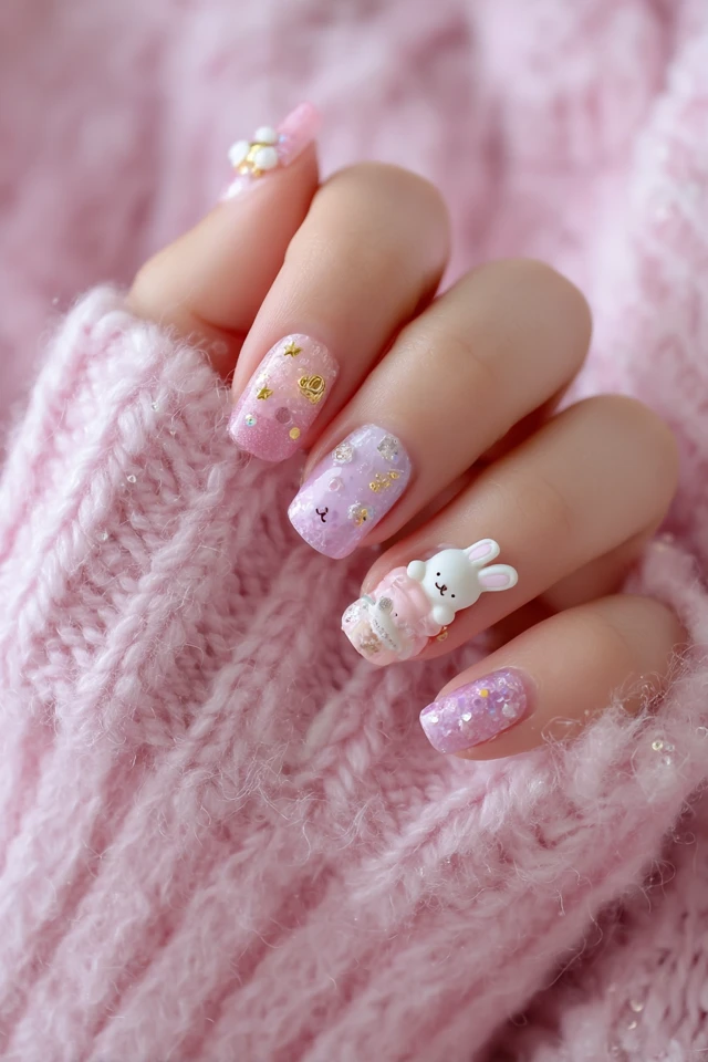 Kawaii Bunny Nail Art: Cute, Fluffy, and Adorable!