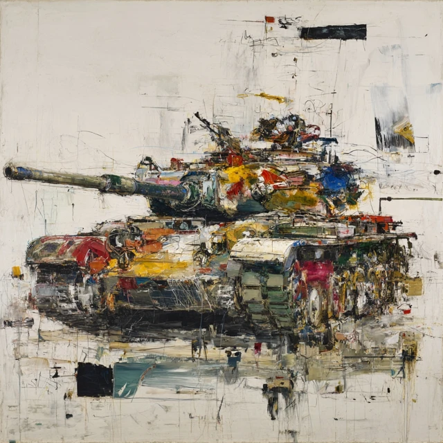 WWII German Tank by Joan Mitchell Painting