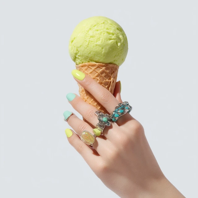 Hand with Ice Cream Jewelry Minimalist Pop Art