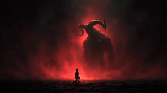Dramatic Satanic Figure Disney Pixar Style 3D