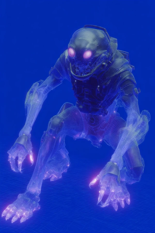 Futuristic Spider Creature with Exosuit 3D Render