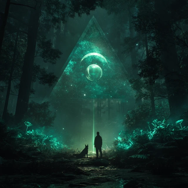 Mystical Forest Night Scene
