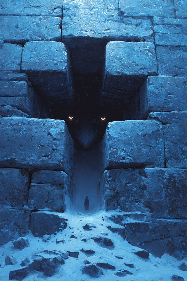 Dark Fantasy Horror Fortress Wall Illustration