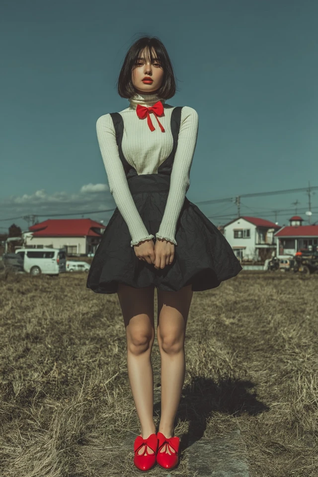 Japanese Girl Portrait in Modern Western Style