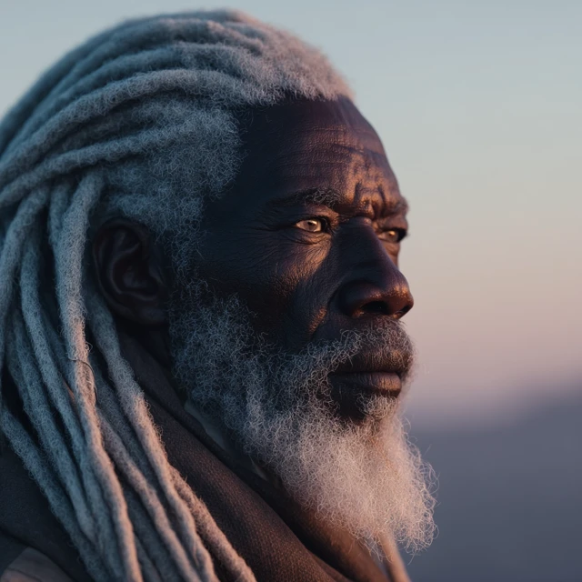 Senegalese Man with Dreadlocks in the Desert