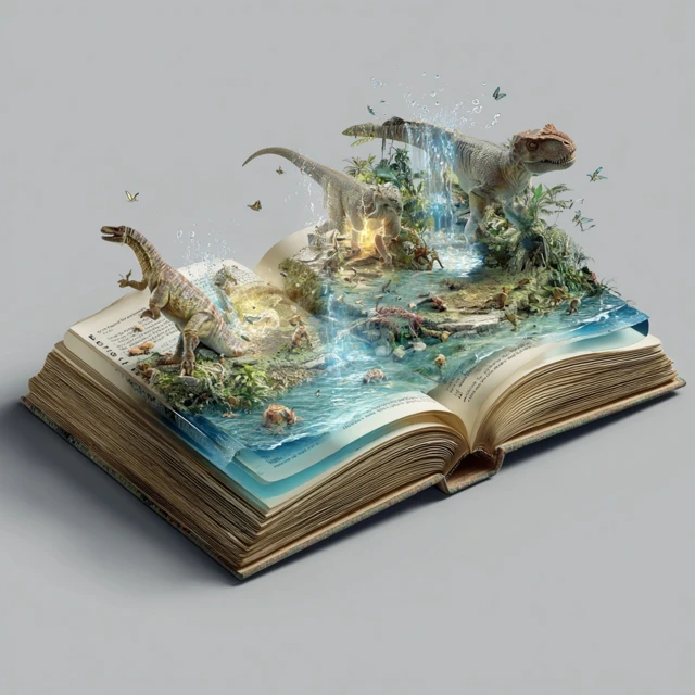 Fairy Tale Book Animated Jungle Dinosaur