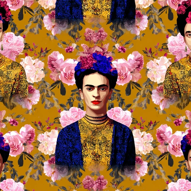 Frida Kahlo Pattern Design Fabric Style