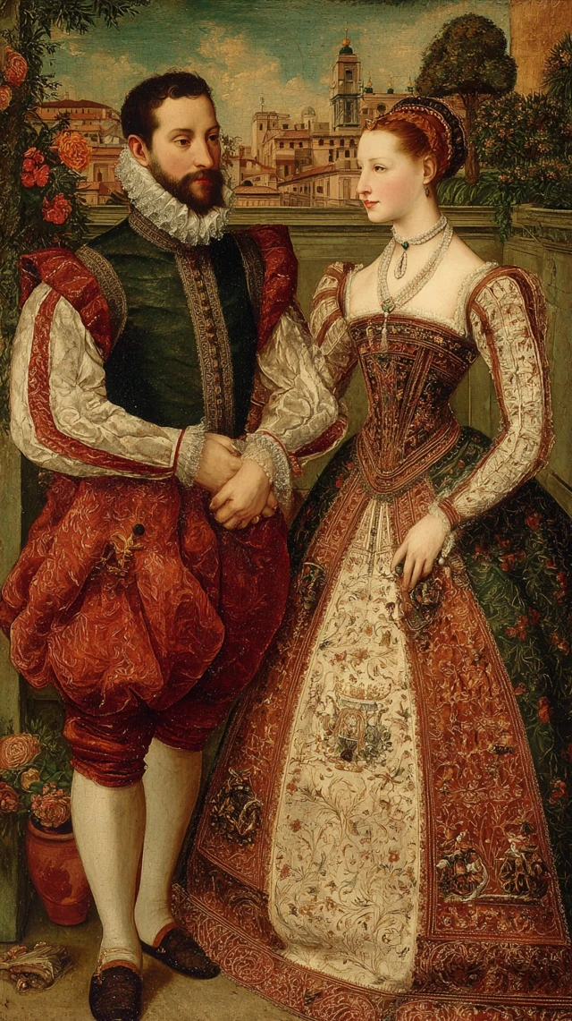 Renaissance Wedding Painting Couple Ceremony Art