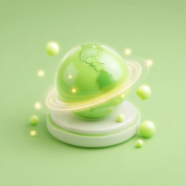 3D Earth Icon Futuristic Design Illustration