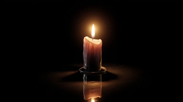 Burning Candle Dramatic Lighting Atmospheric