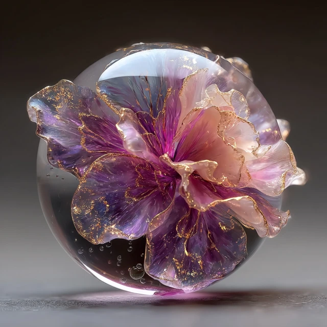 Transparent Resin Flower Digital Art