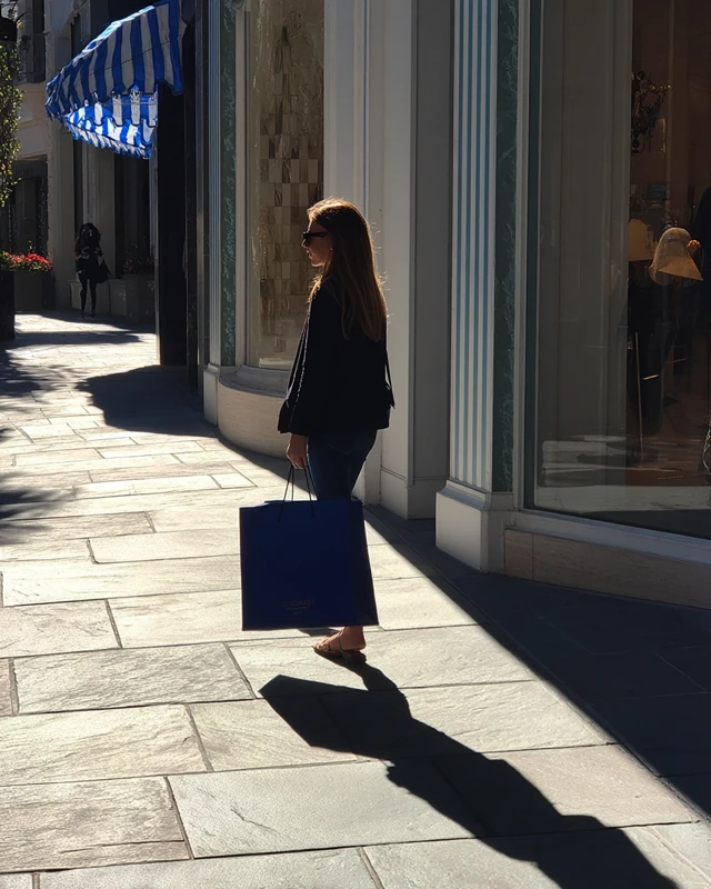 Woman Shopping on Rodeo Drive Beverly Hills