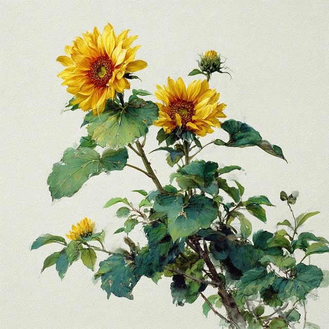 Sunflowers Traditional Chinese Painting Art