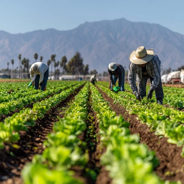 Lettuce Harvest Field Workers Agriculture Farming