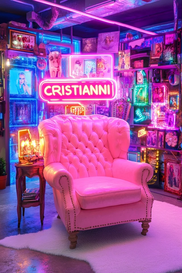 Neon Room Pink Chair Entertainment Icons