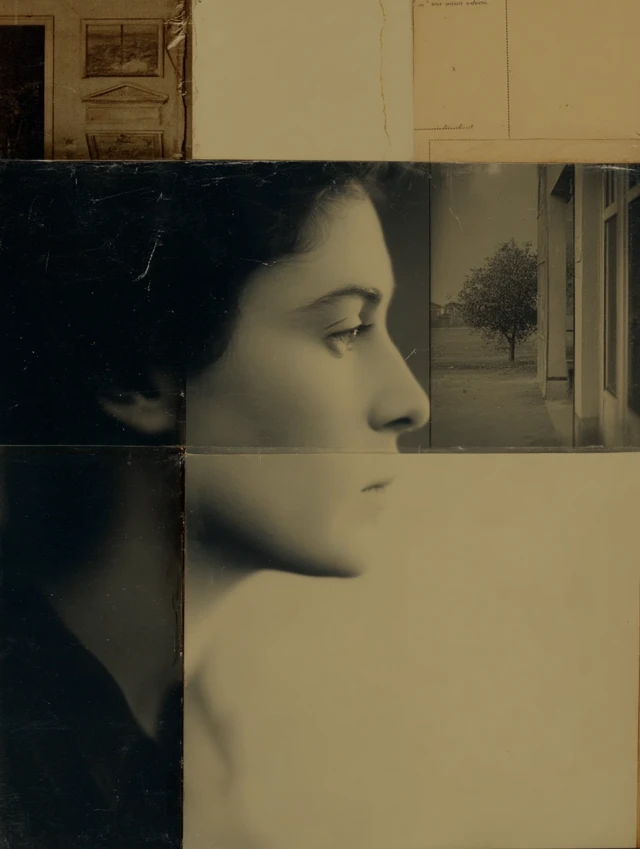 Collage Portrait Woman Profile