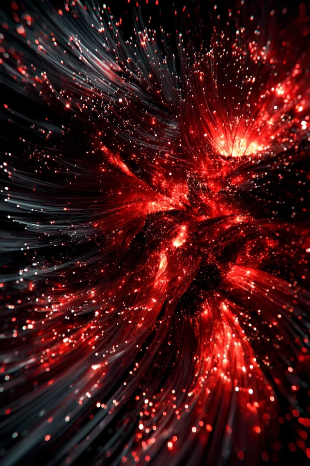 Red Optical Fiber Background Minimalist Design