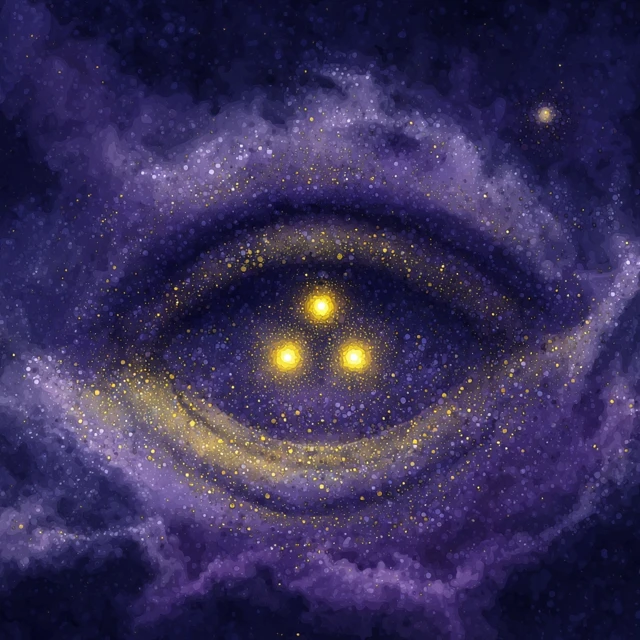 Cosmic Eye Illustration Stardust and Glowing Particles