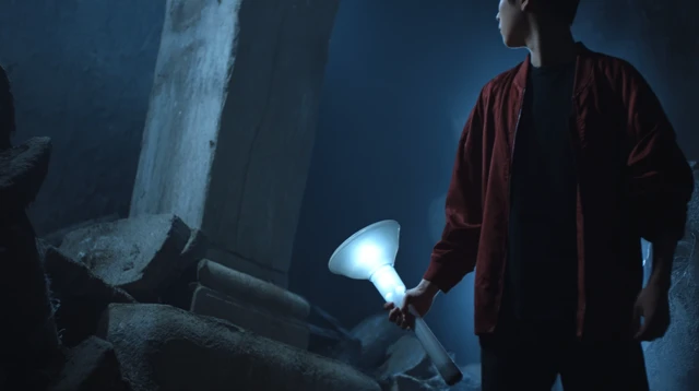 Asian Man with Glowing Plunger Fantasy Art