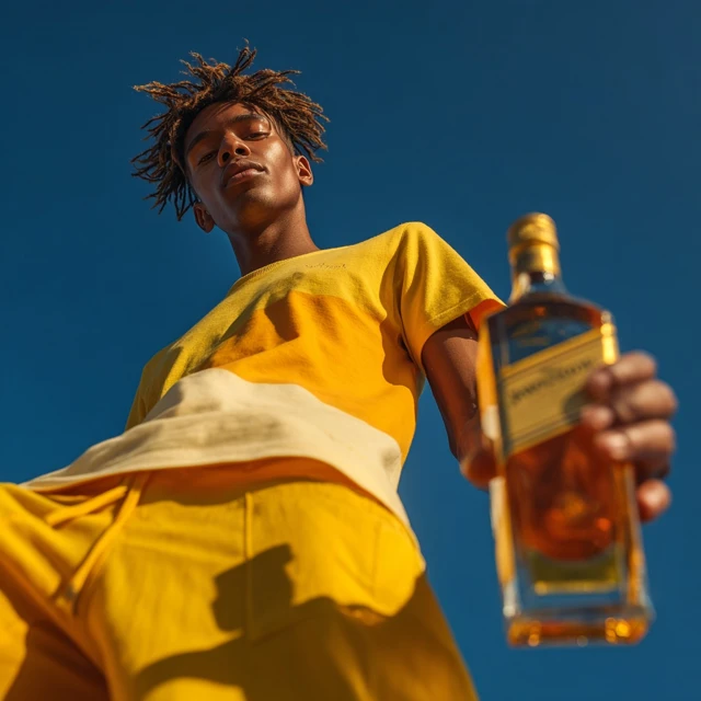 Johnnie Walker BLOND Product Shot Young Man with Whiskey