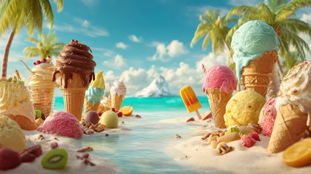 Summer Beach Ice Cream Paradise