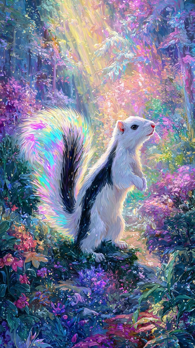 Enchanted Skunk in a Dreamy Forest