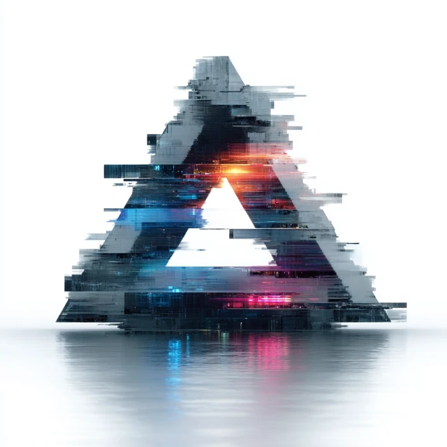 Futuristic Glitch Logo Design: Abstract Triangle