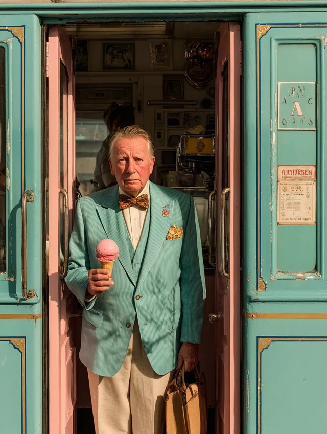 French Ice Cream Vendor Cinematic Still